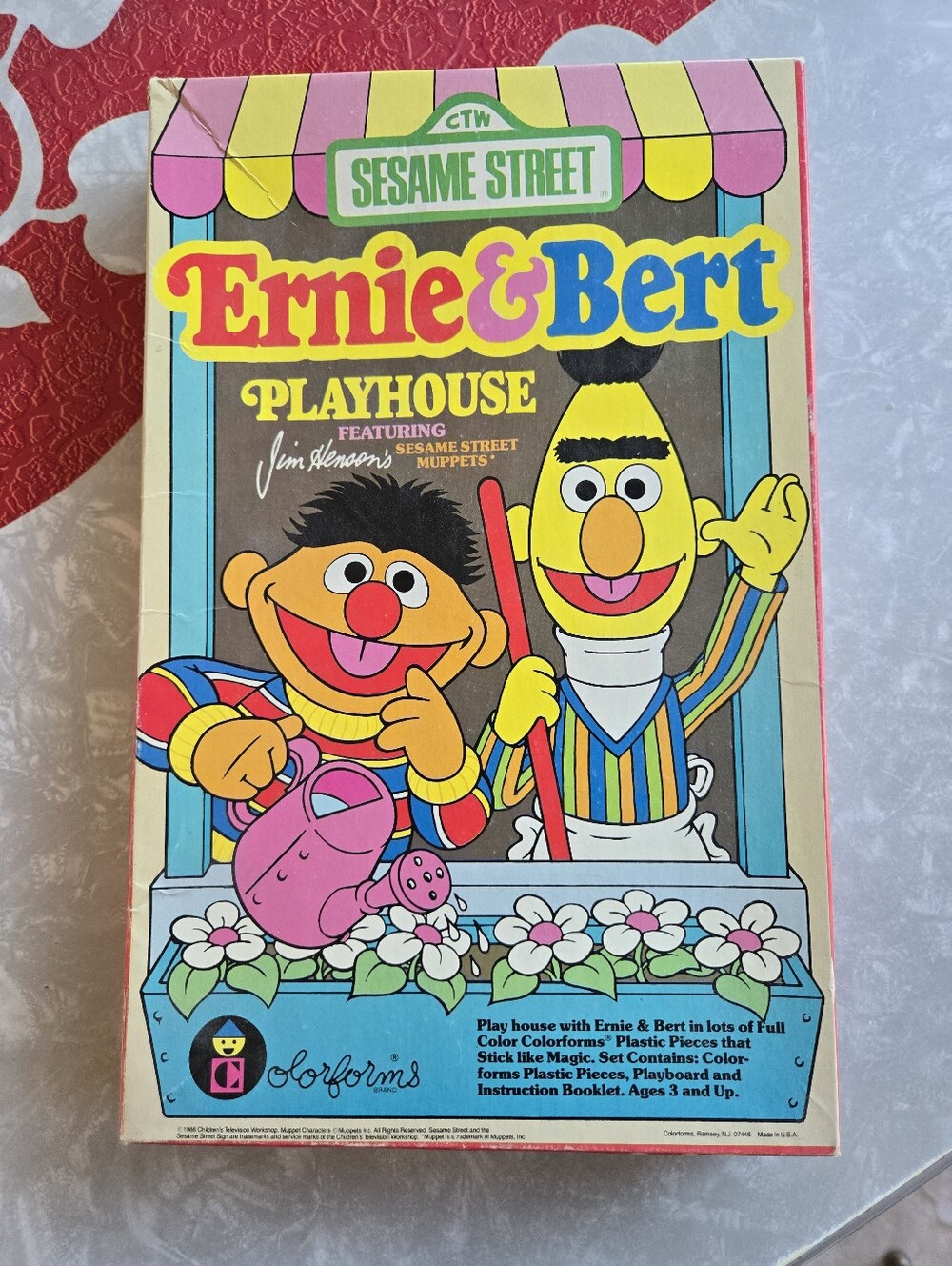 Vintage Sesame Street Ernie And Bert Colorforms Playhouse